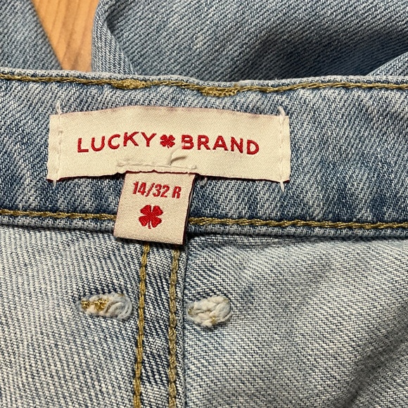 LUCKY BRAND 100% Cotton Light Wash Wide Leg Jeans Patch Pockets 14R - Picture 5 of 9